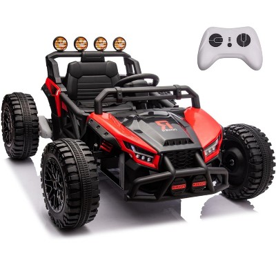 24V Ride-On UTV for Kids, Kids Ride on Car with Remote Control, Big Wheels, LED Lights, MP3, Single Seat Electric Car Toy for Boys & Girls