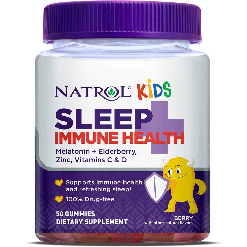 Natrol Kids' Sleep + Immune Health Sleep Aid Gummies - Berry - 50ct - image 1 of 4