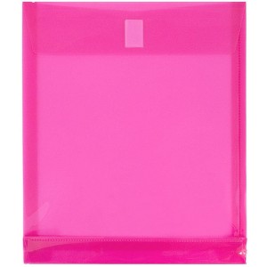 JAM Paper 9 3/4'' x 11 3/4'' 12pk Plastic Envelopes with Hook & Loop Closure, 1" Expansion, Letter Open End - 1 of 4