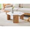 Dexmalle modern-style hexagonal coffee table,with white marble surface - 3 of 4