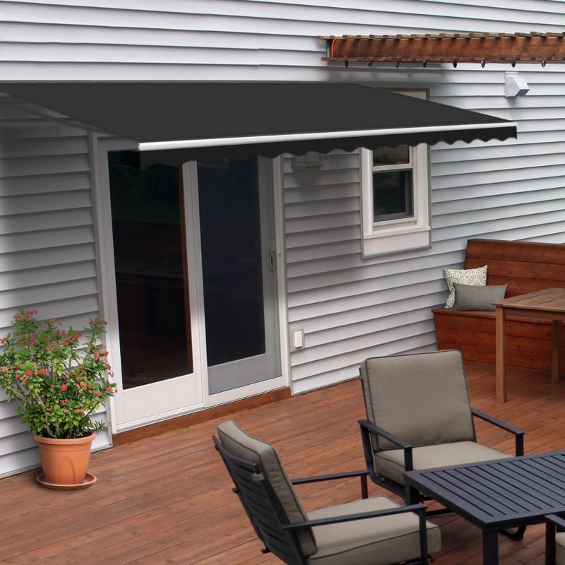 ALEKO 12 x 10 feet Retractable White Frame Home Patio Canopy Awning 12'x10', 1 of 13