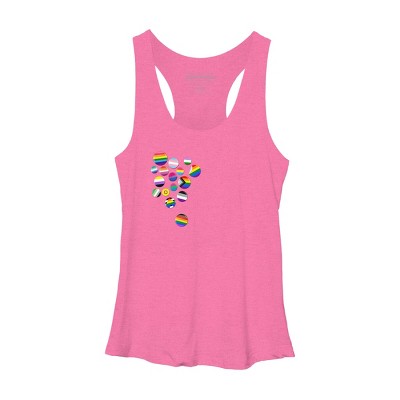 Adult Design By Humans Rainbow LBGTQIA+ Pride Badges By Roadhouse Racerback Tank Top