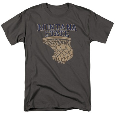 Montana State University Basketball Hoop Adult T-Shirt Black