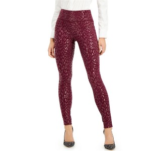 I.N.C International Concepts Womens Leopard Print Casual Leggings, Red, 0 - 1 of 1