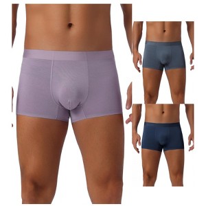 INSPIRE CHIC Men's 3 Pack Soft Elastic Waist Solid Color Basic Boxer Briefs - 1 of 4