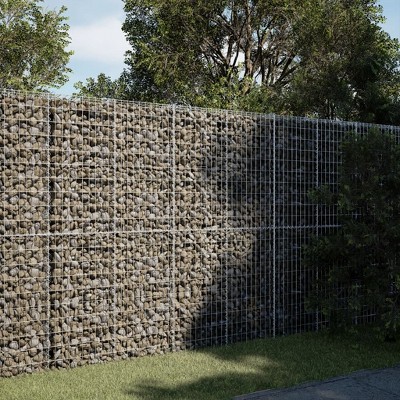 vidaXL Gabion Basket Silver Galvanized Iron Large Heavy Weight Endurance