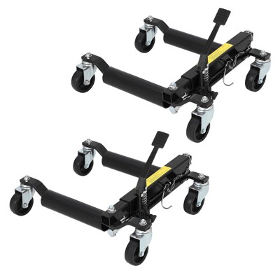Hydraulic Car Wheel Dolly Jack Set of 2, Heavy Duty 1500 LBS Car Wheel Dolly Vehicle Skates Positioning with Foot Pedal for Auto Tire Repairing