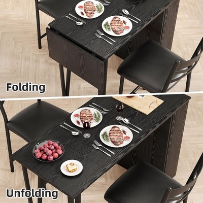 Dining Table Set for 2, Kitchen Table Set for 2, Expandable Kitchen Bar Table and Chairs