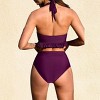 Women's After Dusk Purple Halter Tie Tankini Set - Cupshe - 4 of 4