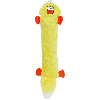 ZippyPaws Jigglerz - Dog Squeaky Toys to Keep Them Busy, Funny Food Plush, Cute Stuffed Puppy Toy, Interactive Squeaker - Duck