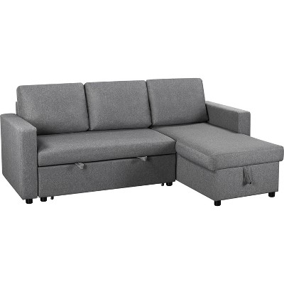 Yaheetech Reversible Sleeper Sectional Sofa with Chaise & Storage Bed
