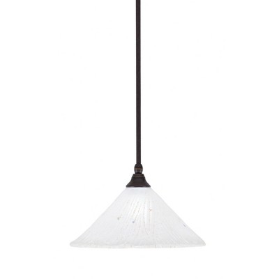 Toltec Lighting Any 1 - Light Pendant in  Dark Granite with 12" Frosted Crystal Shade