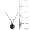 EVERLY JEWELRY | 10K White Gold 1/2 CT TW Black Diamond Solitaire Pendant with chain, 17-inch - 2 of 4