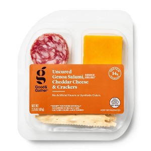 Uncured Genoa Salami, Cheddar Cheese & Crackers Snacker 2.25oz - Good & Gather™ - 1 of 3