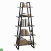 Industrial Chic 5-Tier Ladder Shelf - Narrow Corner Storage Bookcase for Living Room & Bedroom Light Gray/Dark Gray - 2 of 4