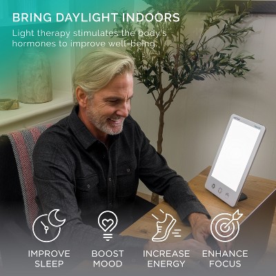 White Ultra-Thin LED Light Therapy Nightstand Lamp