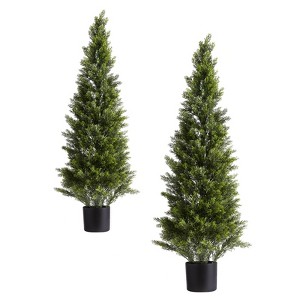 VEVOR Artificial Topiary Cedar Trees, 48 inch 2 Set Faux Pine