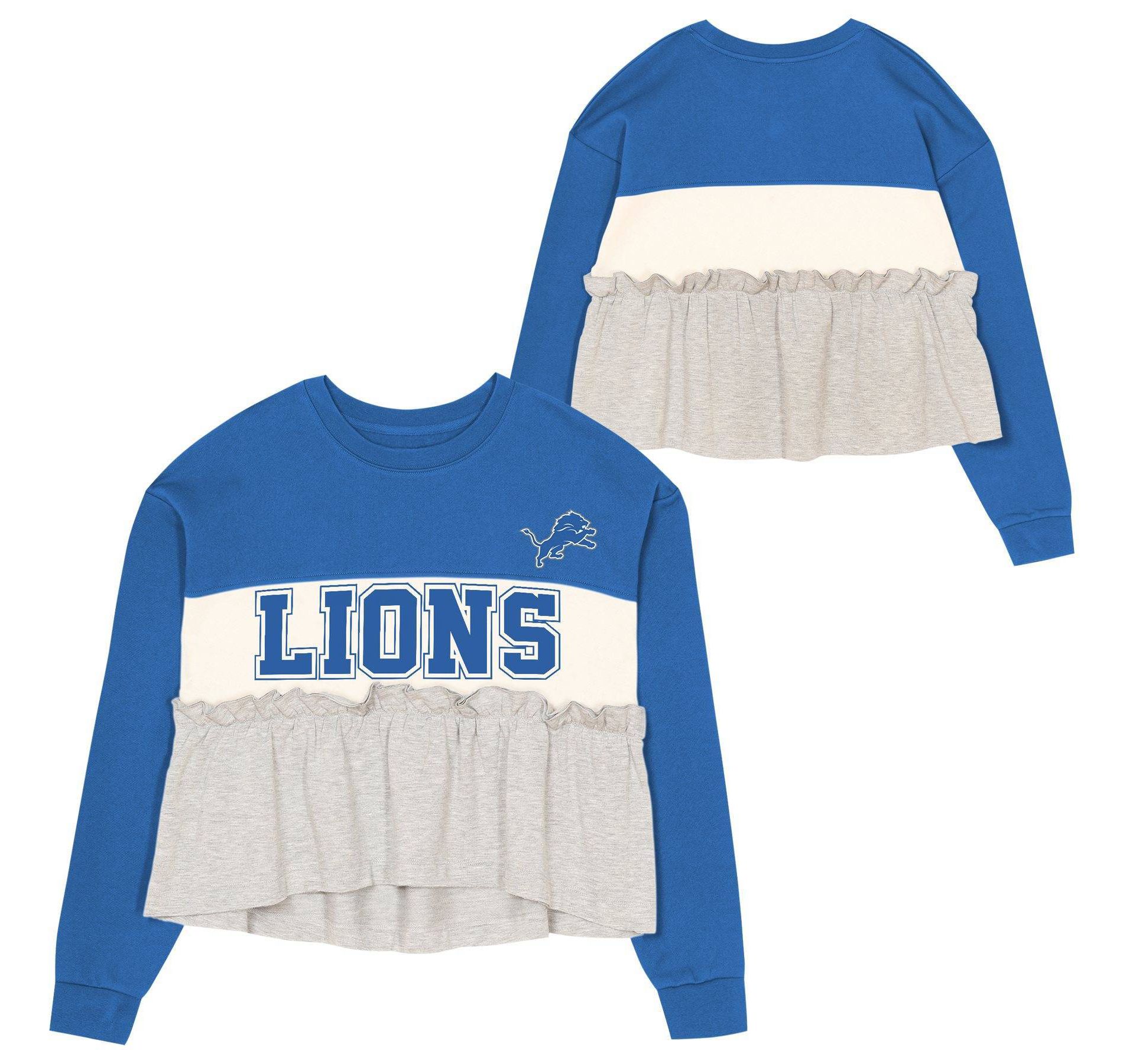 NFL Detroit Lions Girls' Crew Neck Fleece Sweatshirt