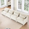 141" Cozy Chenille Fabric Sofa, 4-Seater Couch with Lumbar Support and Soft Cushioning for Lounge or Living Room – Cuddlewood - 3 of 4