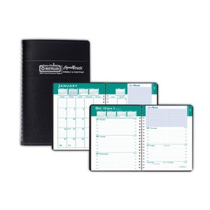 Express Track Recycled Weekly Appointment Book/Monthly Planner, 8 x 5, Black Cover, 13-Month: Jan 2026 to Jan 2027 - 1 of 4