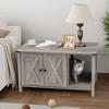 Crestlive Products Cat Litter Box Furniture Hiddenwith Cat Scratching Board, Oversize Wooden Cat Washroom/TV Stand/Cat House - 2 of 4