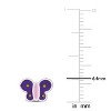 EVERLY JEWELRY | Sterling Silver Purple and Pink Enamel Butterfly Stud Earrings - 3 of 4