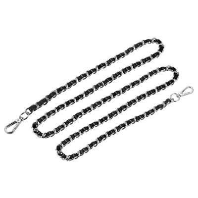 Unique Bargains Metal Corrosion-Resistant PU Leather Purse Flat Chain Straps