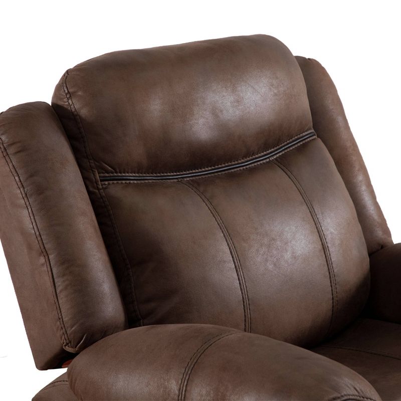 miBasics Softcloud Transitional Upholstered Manual Glider Recliner Brown, 6 of 23