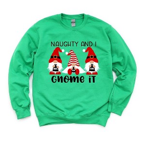 Simply Sage Market Women's Graphic Sweatshirt Naughty and I Gnome It - 1 of 4