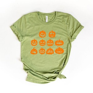 Simply Sage Market Women's Halloween Pumpkin Faces Short Sleeve Graphic Tee - 1 of 4
