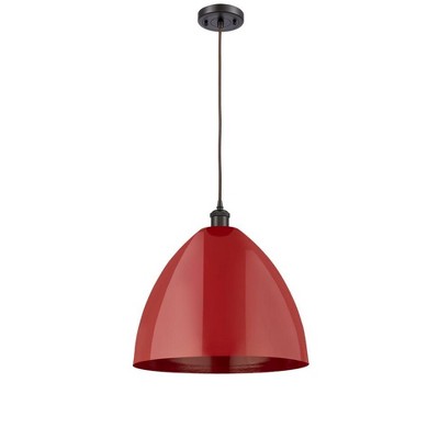Plymouth Dome - 1 Light Cord Hung Mini Pendant In Industrial Style-18.75 Inches Tall and 16 Inches Wide