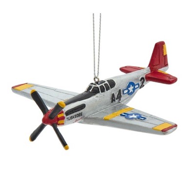Kurt Adler Resin Ornament for Christmas Tree, Tuskegee Airplane