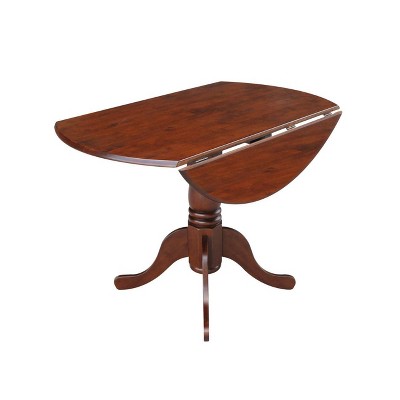 Cottage Charm Espresso 42" Round Wood Extendable Dining Table