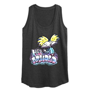 Women's - Hey Arnold! - Airbrush Arnold Graphic Racerback Tank - 1 of 4