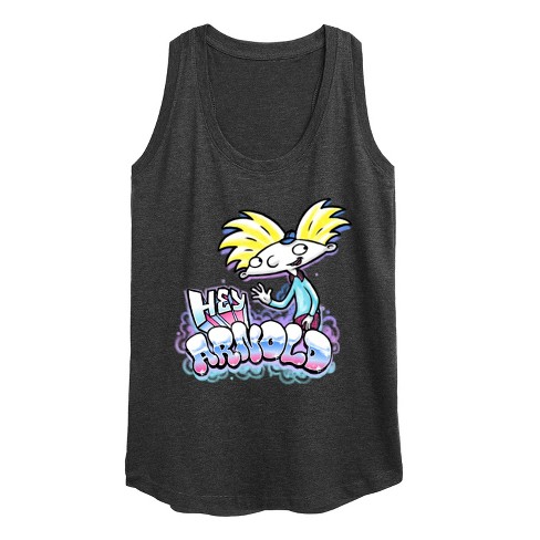 Women's Hey Arnold! Airbrush Arnold Graphic Racerback Tank - Heather ...