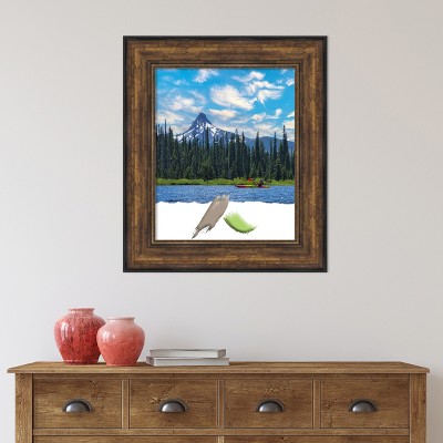 Antiqued Black and Bronze Plastic Wall Picture Frame