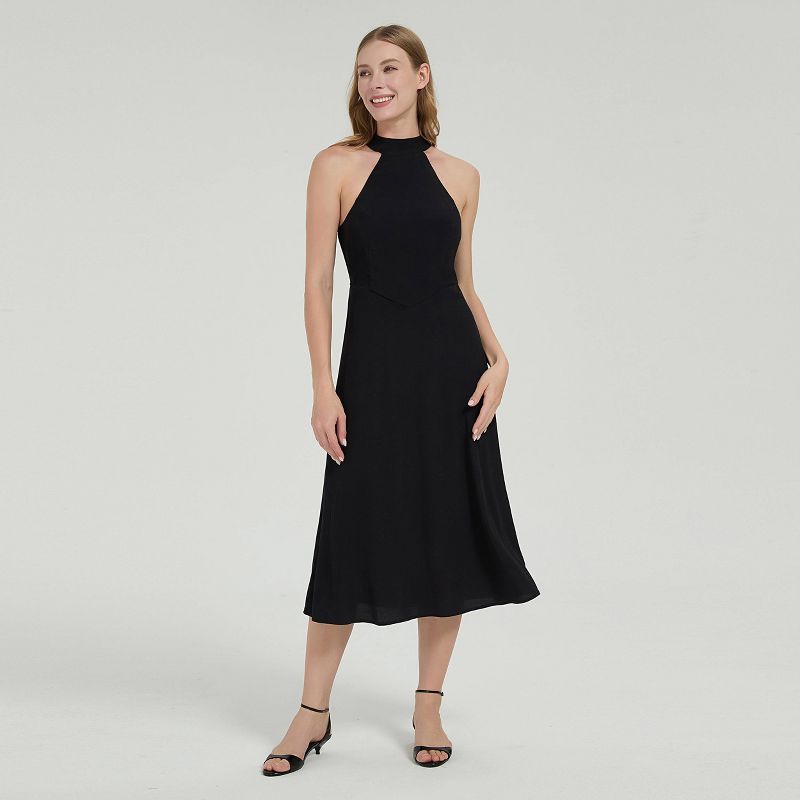 Women's Midi Halter Dress - A New Day™ Black XS