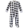 Hudson Baby Infant Boy Premium Quilted Zipper Sleep and Play, Bear Gray Black - 4 of 4