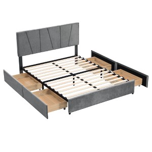 NicBex Queen/Full Size Upholstered Bed Frame with 4 Drawers and Adjustable Headboard for Adults/Boys/Girls - 1 of 4
