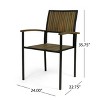Christopher Knight Home Rocio Outdoor Acacia Wood and Iron Dining Chairs (Set of 2) - 3 of 4