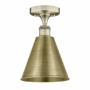 Edison Cone - 1 Light Semi-Flush Mount In Industrial Style-11.75 Inches Tall and 8 Inches Wide - 1 of 1