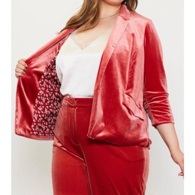 Women's Velvet Ruched Blazer - SKIES ARE BLUE