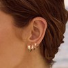 Small Sterling Silver Huggie Hoop Earrings Set - 14K Gold Plated Hypoallergenic Hoops for Cartilage & Multiple Piercings, Dainty Lightweight Gift - 2 of 4