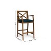 Christopher Knight Home Perla Outdoor Acacia Wood 28.5 Inch Barstools with Cushion (Set of 4) - 3 of 4
