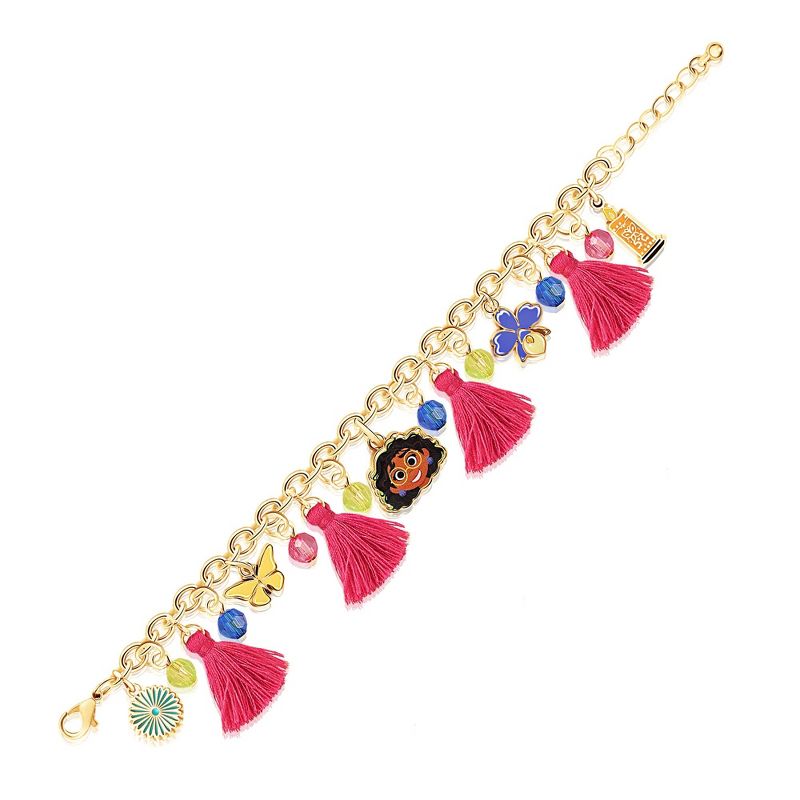 Disney Girls Encanto Mirabel Flower Charm Tassle Bracelet, 4 of 7