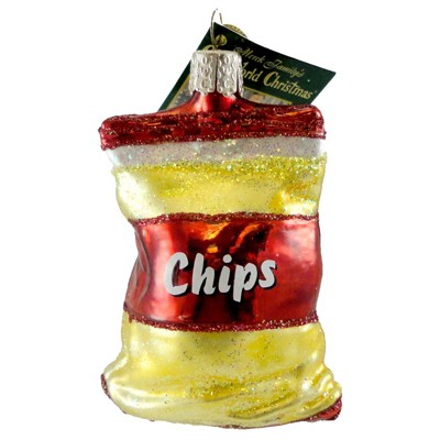 Old World Christmas 3.5" Bag Of Chips Ornament Snack Junk Food Potato  -  Tree Ornaments