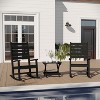 Merrick Lane 3-Piece Chairs/Table Set for All-Weather Indoor/Outdoor Use with 2 Contemporary Rockers and Stylish End Table - 2 of 4
