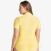 Calypsa Women's Half-Zip Short Sleeve Rashguard UPF 50+ Adele Swim Top - 2 of 3