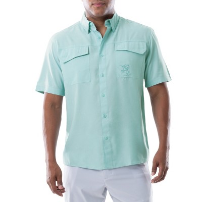 Wrangler Men's Atg Long Sleeve Fishing Button-down Shirt - Teal Green Xxl :  Target