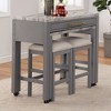 XIYUYEU Dining Table Set Rustic Counter Height Dining Table Faux Marble Top with Stools for Kitchen - 2 of 4